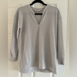 LOFT - Waffle knit split neck pullover - Size S